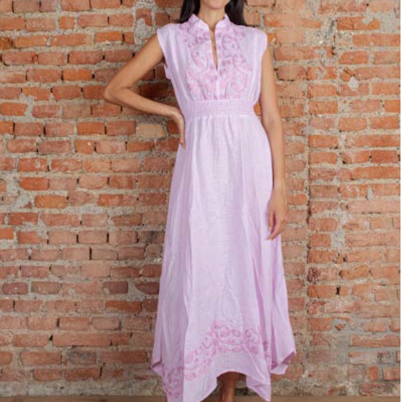 Temptation Positano Meletta Dress in Pink Embroidery - Picture 2 of 2